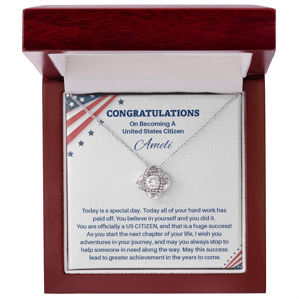 Congratulations Necklace For New U.s. Citizen Ameli Necklace For New U.s. Citizen Gift For Citizenship Achievement U.s. Citizenship Success Necklace Necklace With Citizenship Message Proud New Citizen Jewelry Necklace For First-time U.s. Citizen