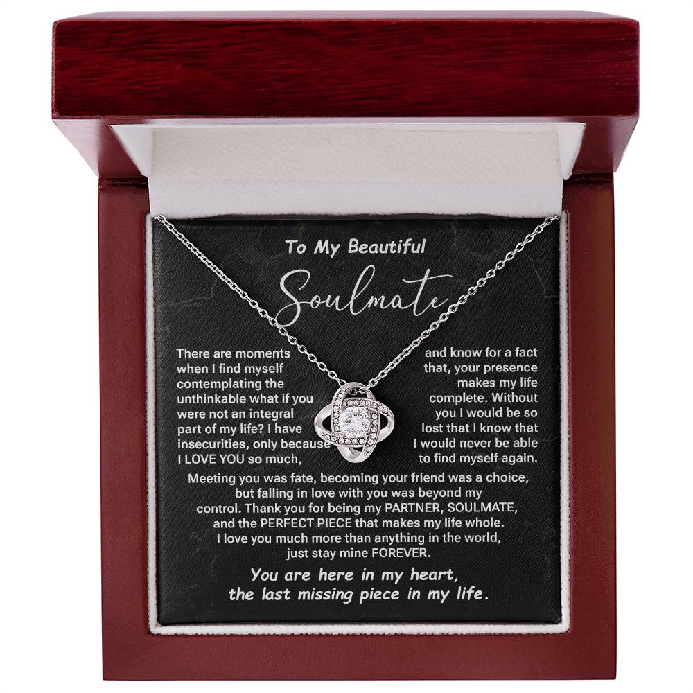 Soulmate Love Knot Necklace Gift Deep Message Card for Her