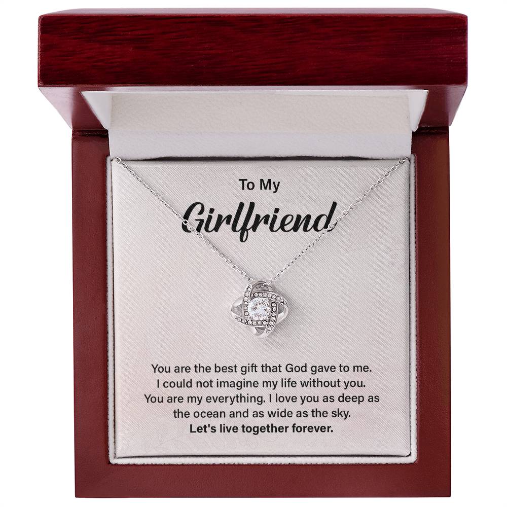 Girlfriend Love Knot Necklace Gift with Message Card