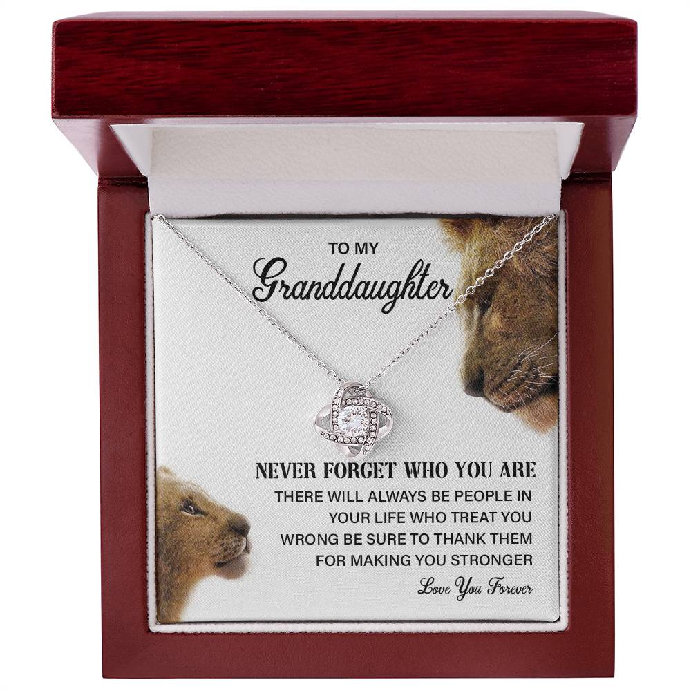 Granddaughter Necklace Gift with Lion Message Card
