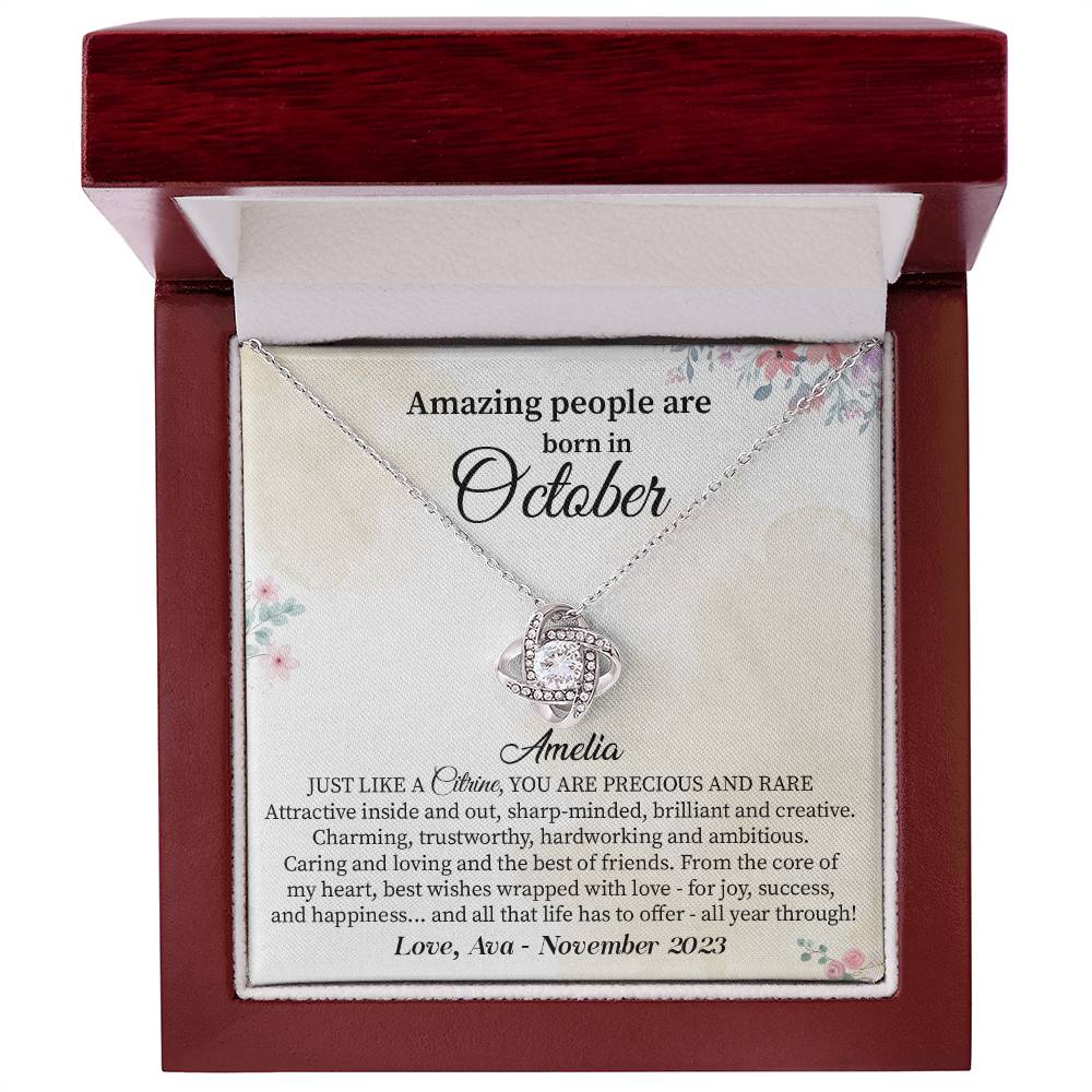October Birthday Necklace Gift for Her – Elegant Jewelry Box