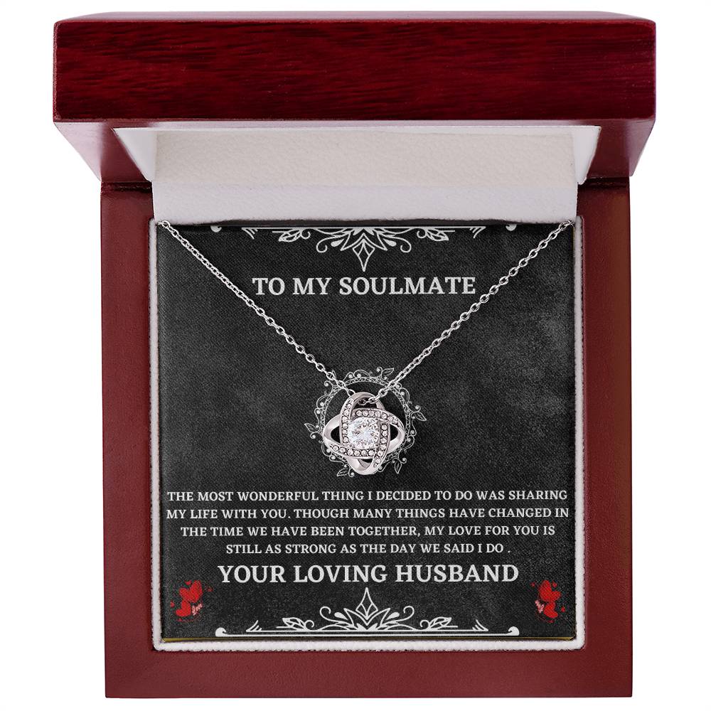 Soulmate Necklace Gift from Husband – Love Knot Pendant with Heartfelt Message Card