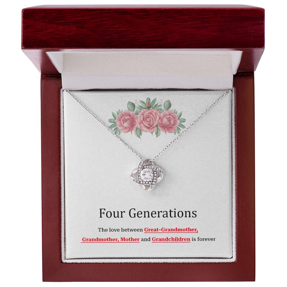 To Our Four Generations Four Generations Necklace Gift Great-grandmother Necklace Grandmother Necklace Mother Necklace Heartfelt Gift For Family Sentimental Jewelry For Generations Jewelry Gift For Great-grandmother Jewelry Gift For Mother