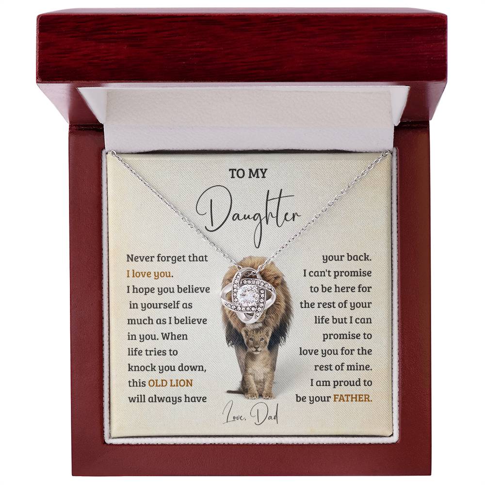 Daughter Gift from Dad with Lion Love Card
