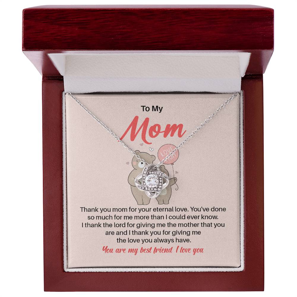 Daughter to Mom Necklace Gift with Message Card