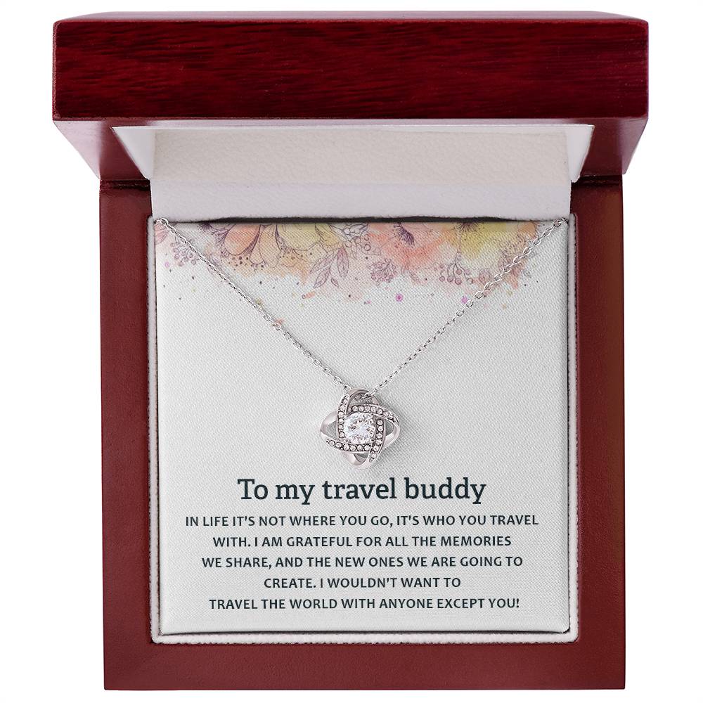 Travel Buddy Necklace Gift – Adventure Message Card for Her