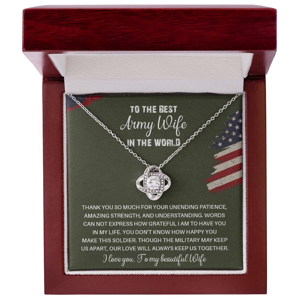 To The Best Army Wife In The World  Best Army Wife Jewelry Unwavering Support Necklace Thank You Jewelry For Wives Unique Gift For Military Spouses My Beautiful Wife Jewelry Romantic Gift For Army Wives Meaningful Gift For Military Wives