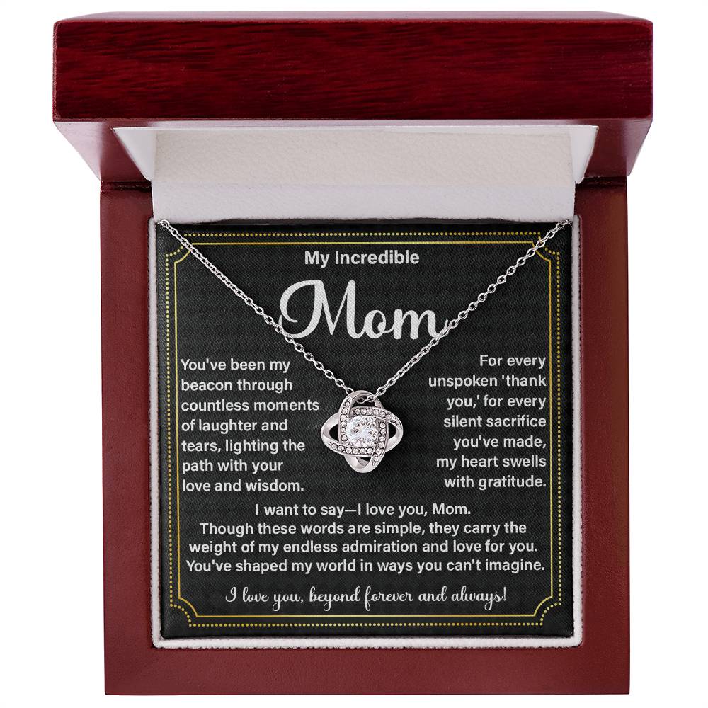 Incredible Mom Necklace Gift with Message Card