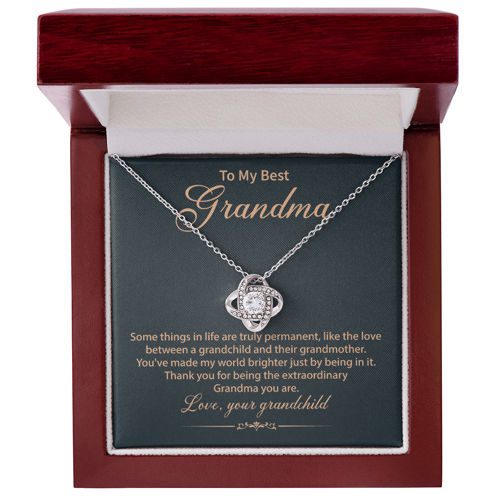 Best Grandma Gift – Elegant Love Knot Message from Grandchild, Heartfelt Keepsake