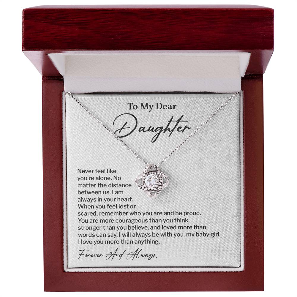 To My Dear Daughter Love Knot Necklace Emotional Love Knot Jewelry For Daughter Motivational Love Knot Necklace For Daughter Forever Love Daughter Necklace Emotional Keepsake Necklace For Daughter Motivational Gift For Daughter Emotional Jewelry Gift