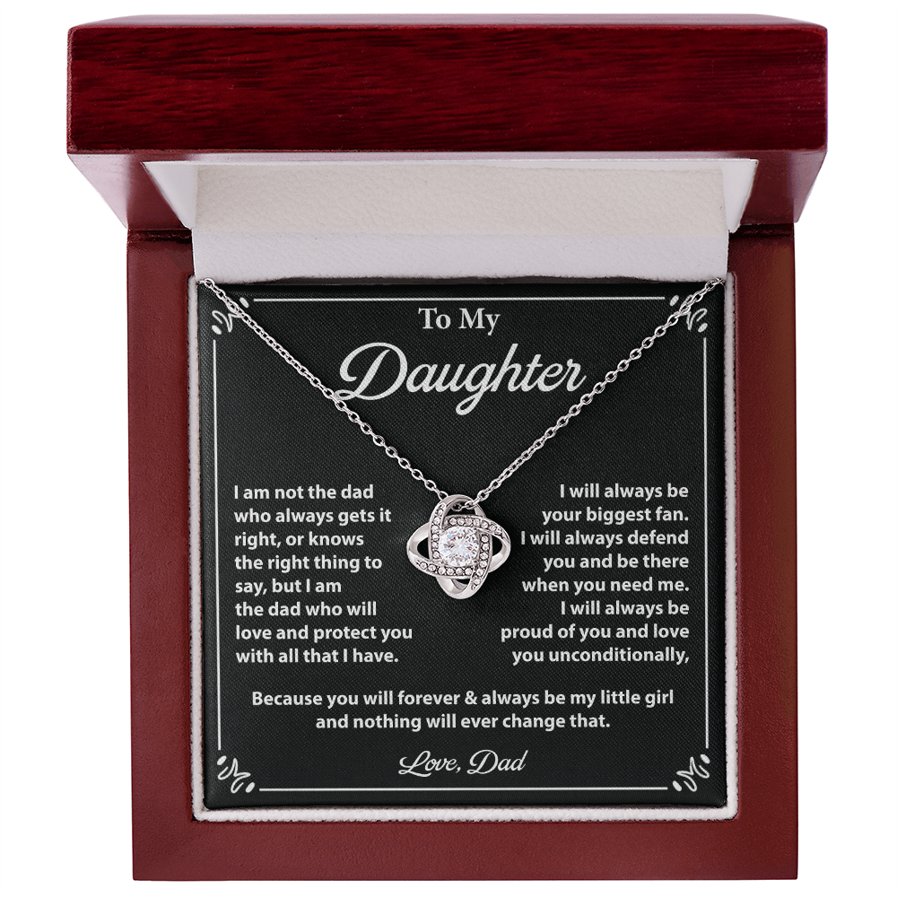 Gift for Daughter from Dad - Forever My Little Girl Necklace with Heartfelt note