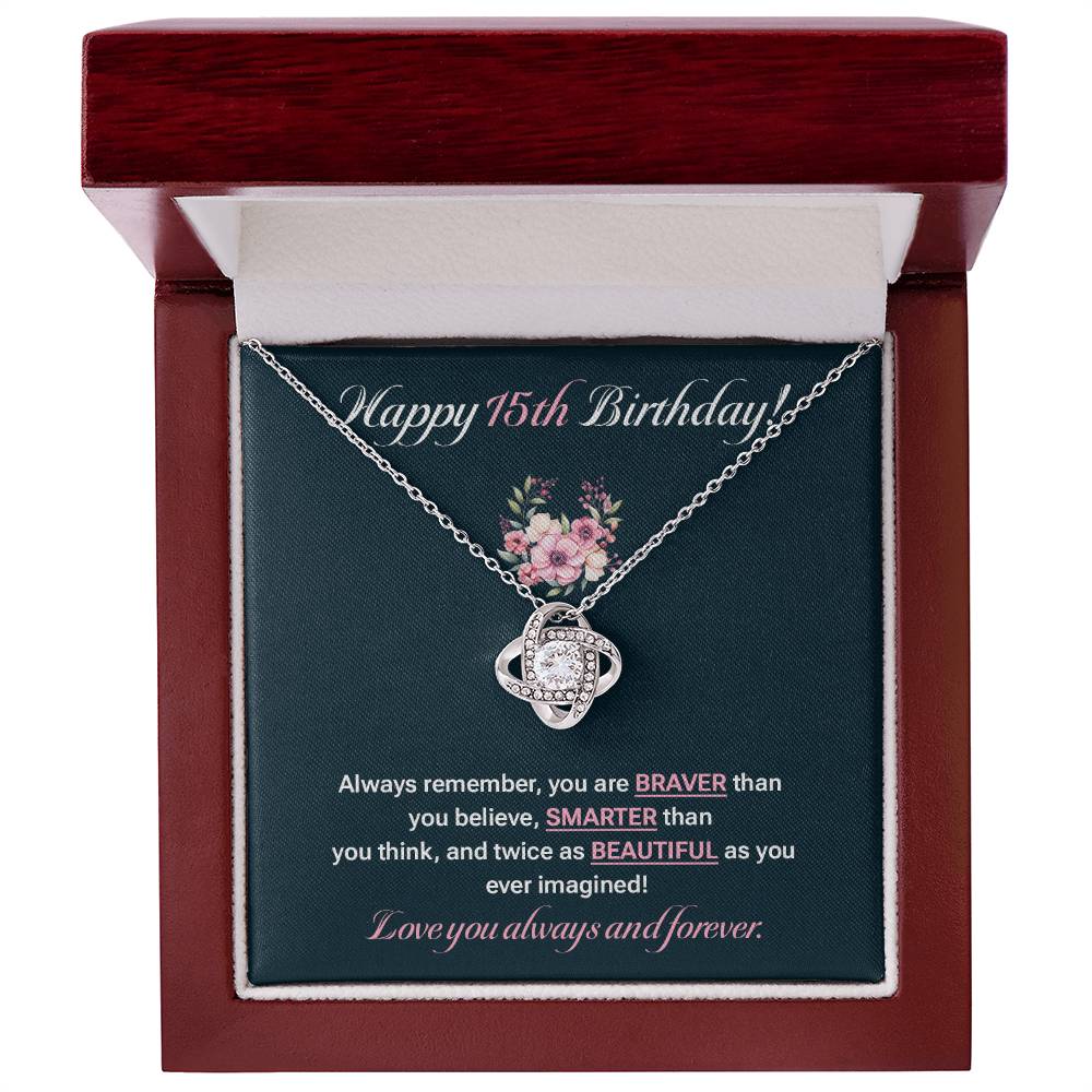 15th Birthday Necklace Gift for Teen Girl – Inspirational Jewelry Box