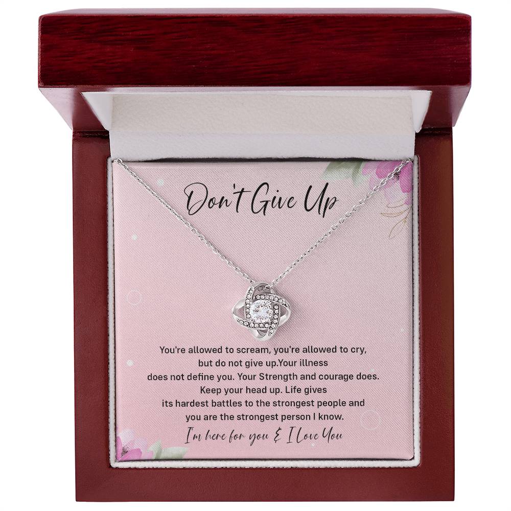 Don't Give Up Strength And Courage Necklace Don't Give Up Necklace Supportive Gift For Fighter You Are Strong Necklace Life's Battles Necklace Emotional Connection Necklace Love And Support Necklace Motivational Jewelry Breast Cancer Necklace For Soulmate