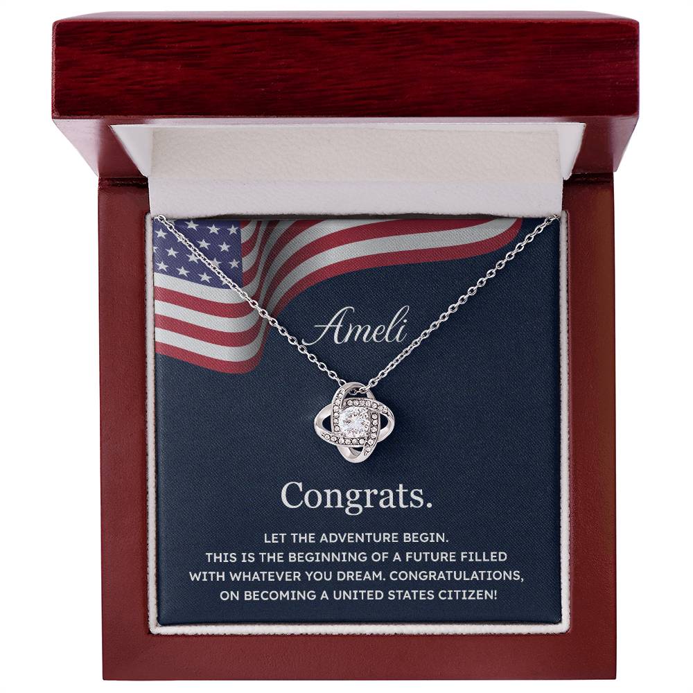 Congrats Necklace For New U.s. Citizen Ameli Necklace For New U.s. Citizen Gift For Citizenship Celebration Necklace With Citizenship Message Necklace For New U.s. Citizen Ameli Gift For Becoming A U.s. Citizen Proud U.s. Citizen Jewelry