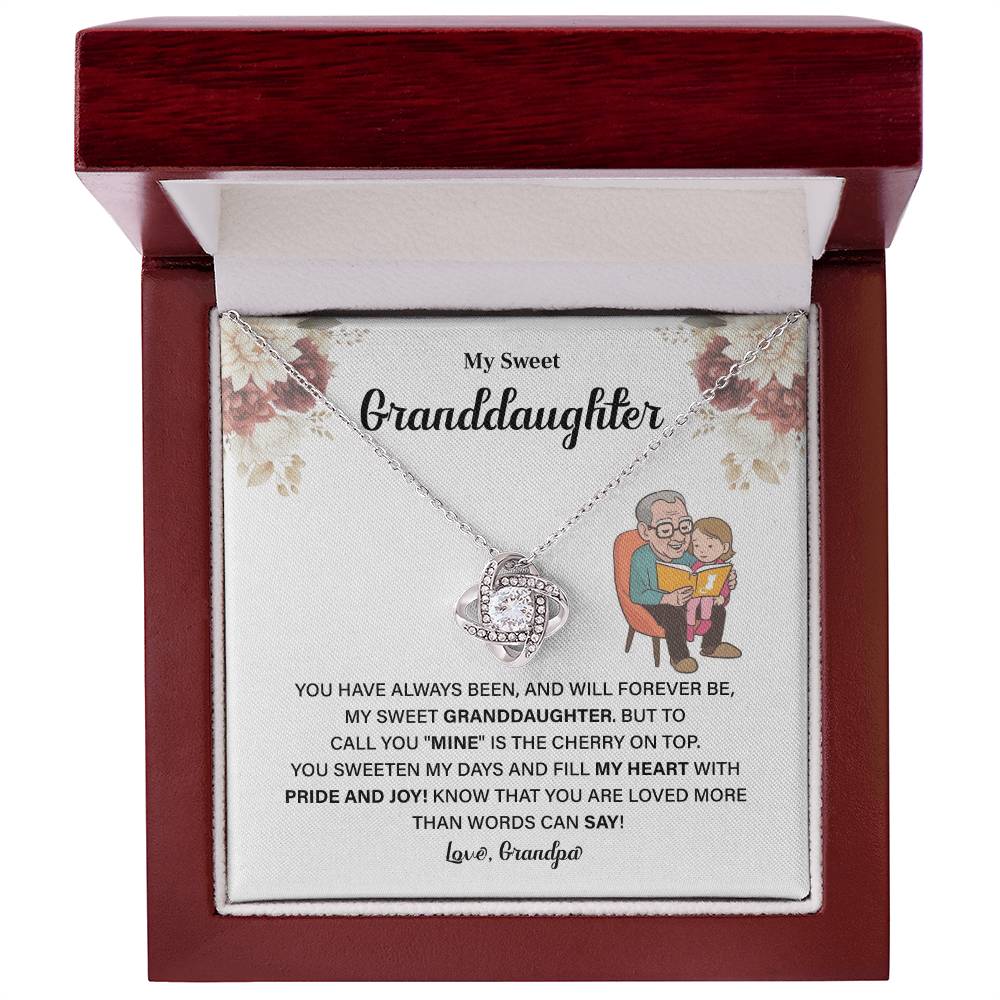 Granddaughter Necklace Gift from Grandpa with Box