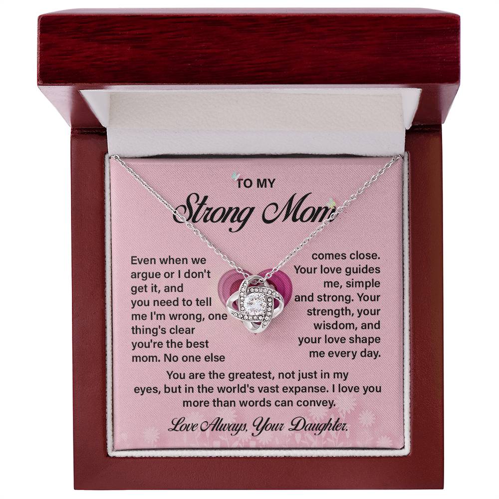 Strong Mom Necklace Gift from Daughter with Love