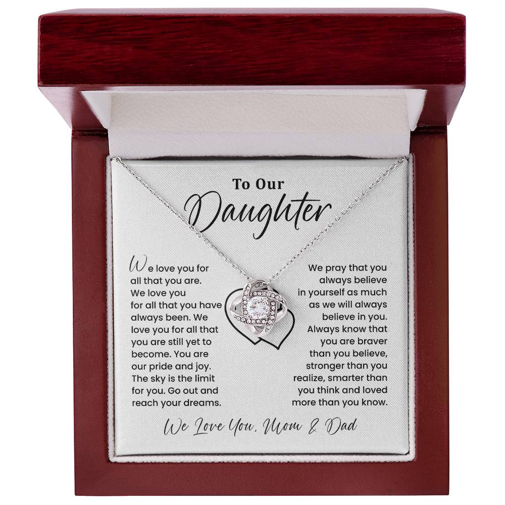 To Our Daughter Heartfelt Jewelry For Daughter Gift From Your Mom And Dad Proud Parent Gift Caring Gift For Daughter Supportive Necklace For Daughter Believe In Yourself Jewelry Daughter's Dreams Jewelry Unique Gift For Daughter Special Bond Necklace