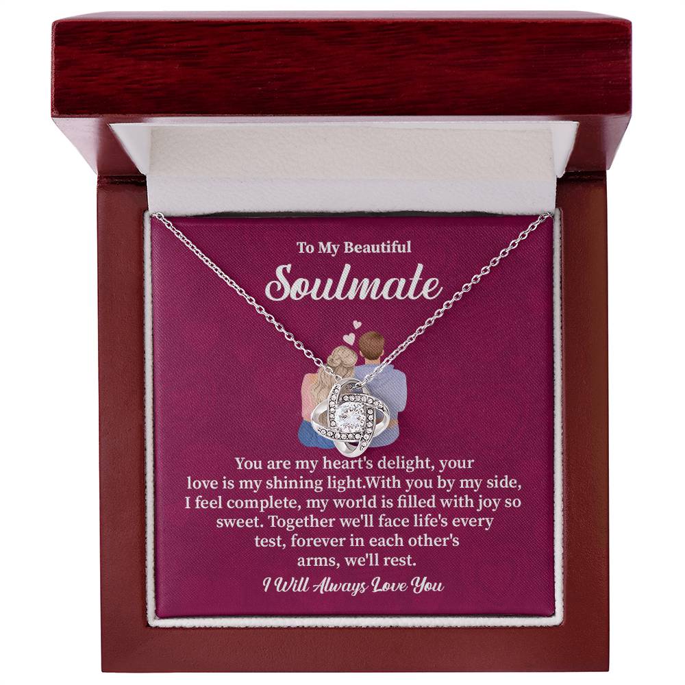 Soulmate Necklace Gift with Romantic Quote Card