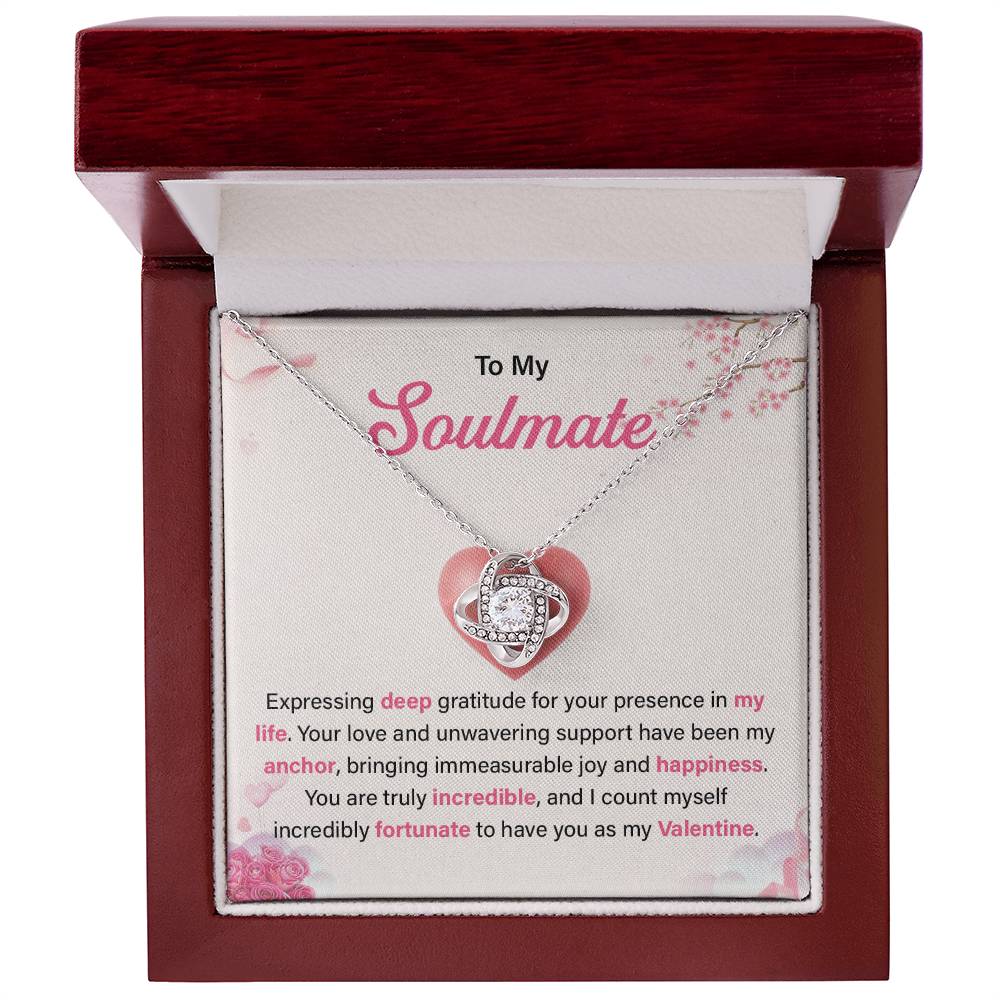 Valentine’s Day Necklace for Soulmate with Message Card