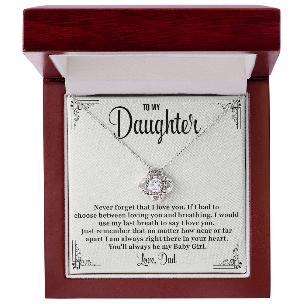 To My Daughter Necklace Gift from Dad – Breath Quote Message