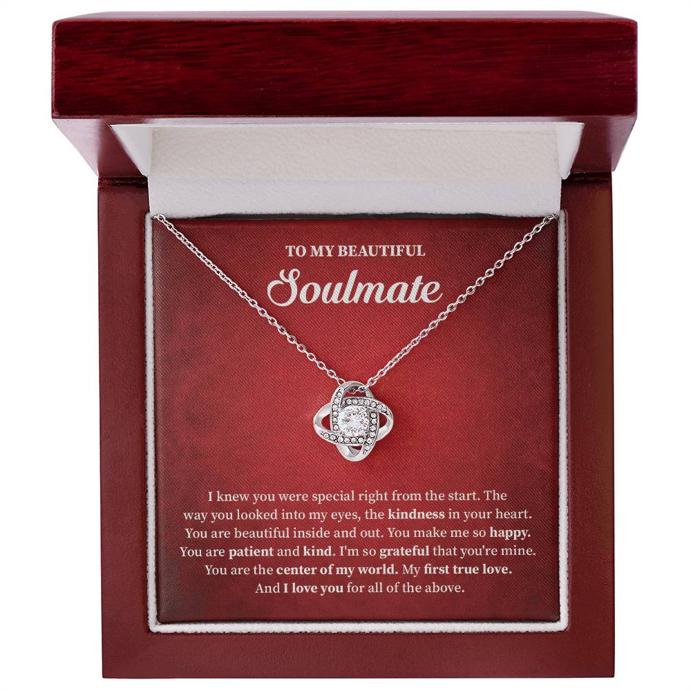 Soulmate Necklace Gift for Her with Message Card