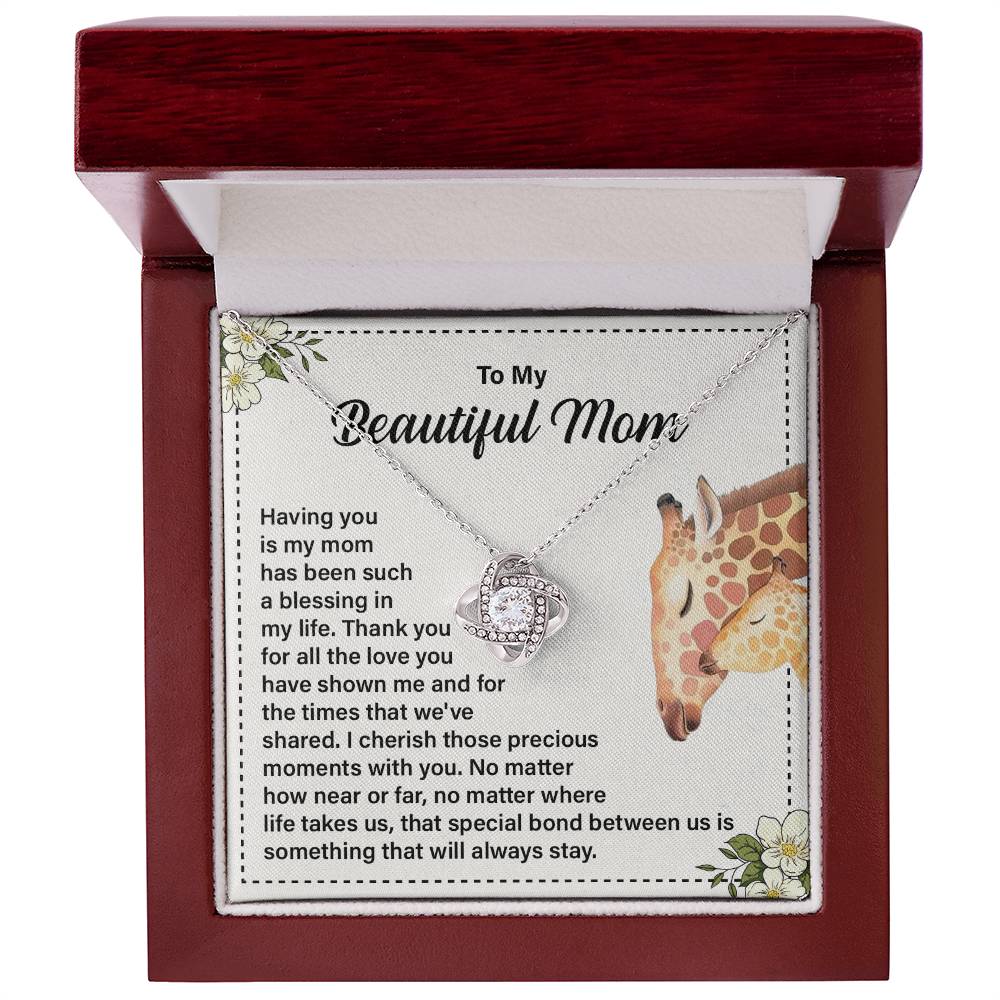 Daughter to Mom Necklace Gift with Message Card