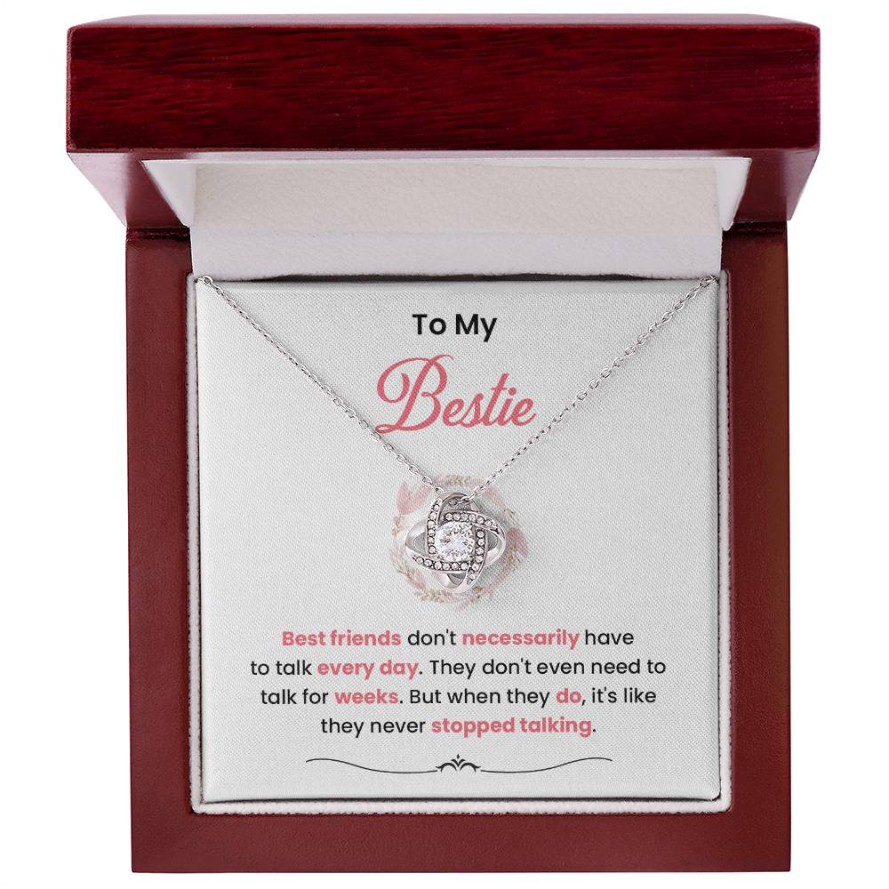 Bestie Necklace Gift with Strong Bond Message Card