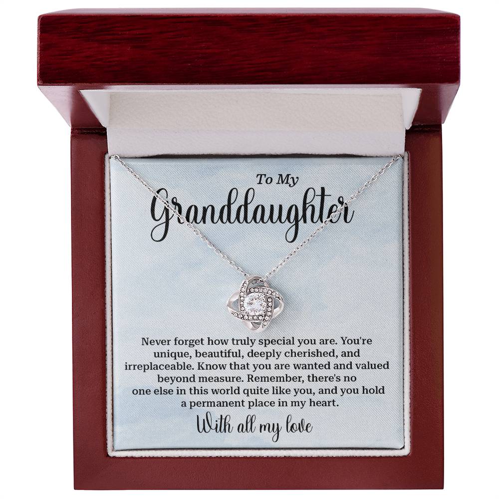Cherished Granddaughter Necklace with Sentimental Card