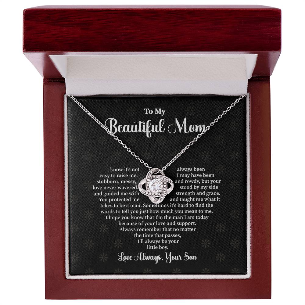 Mother Necklace from Son – with Gift Box & Message Card