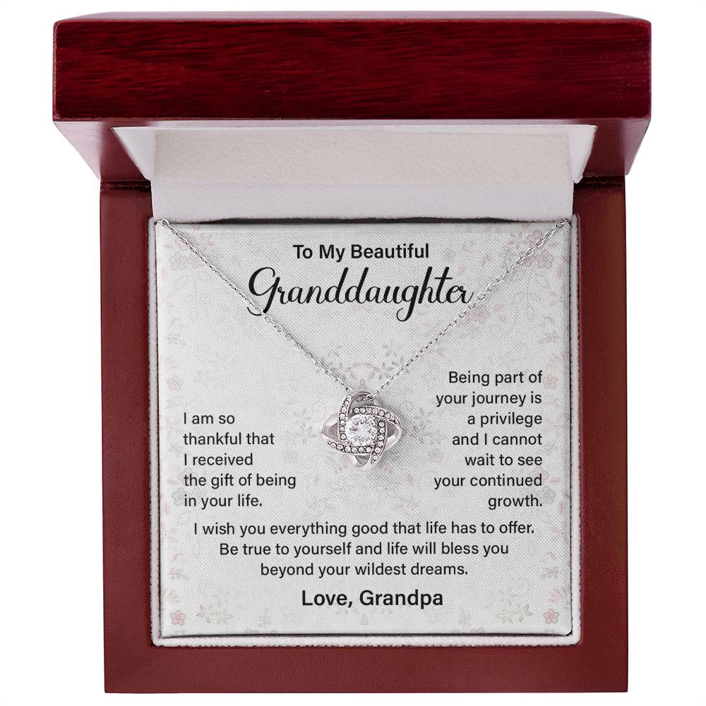 Granddaughter Necklace from Grandpa – Message Card Gift