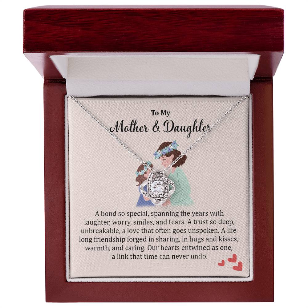 Mother & Daughter Gift Necklace with Meaningful Card