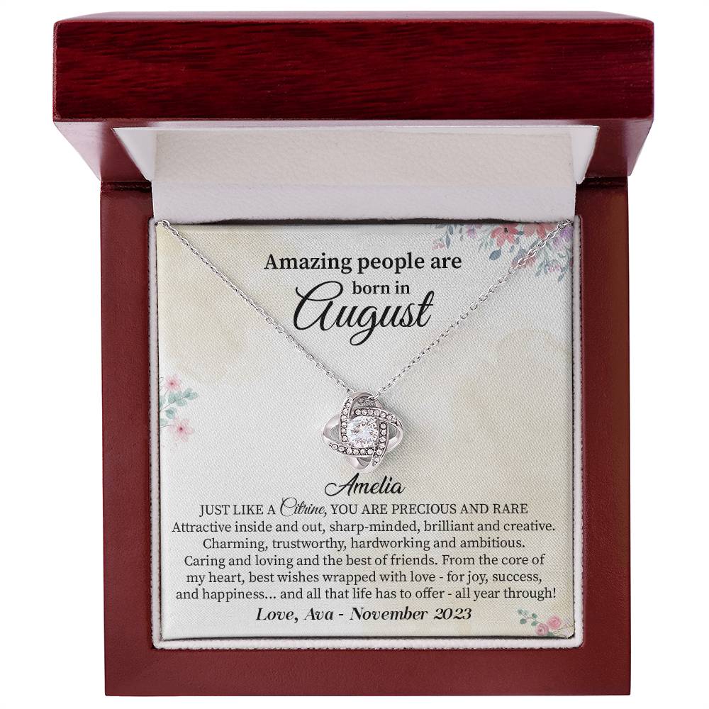 August Birthday Necklace Gift for Her – Floral Gift Box Jewelry