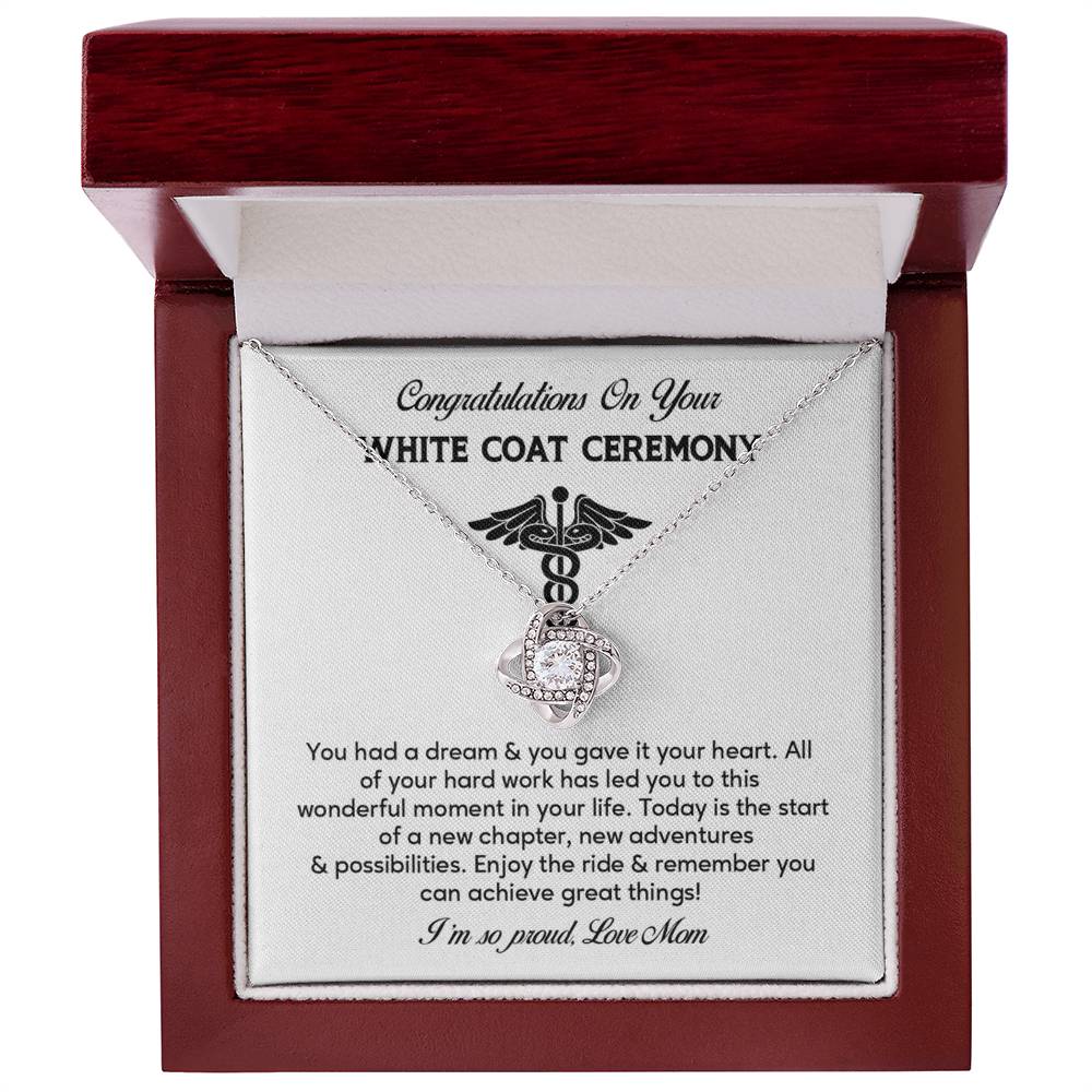 Congratulations On Your White Coat Ceremony Necklace White Coat Ceremony Necklace Gift Congratulations White Coat Ceremony Jewelry White Coat Graduation Necklace Gift New Adventures Necklace Gift  Proud Of You Mom Gift Necklace