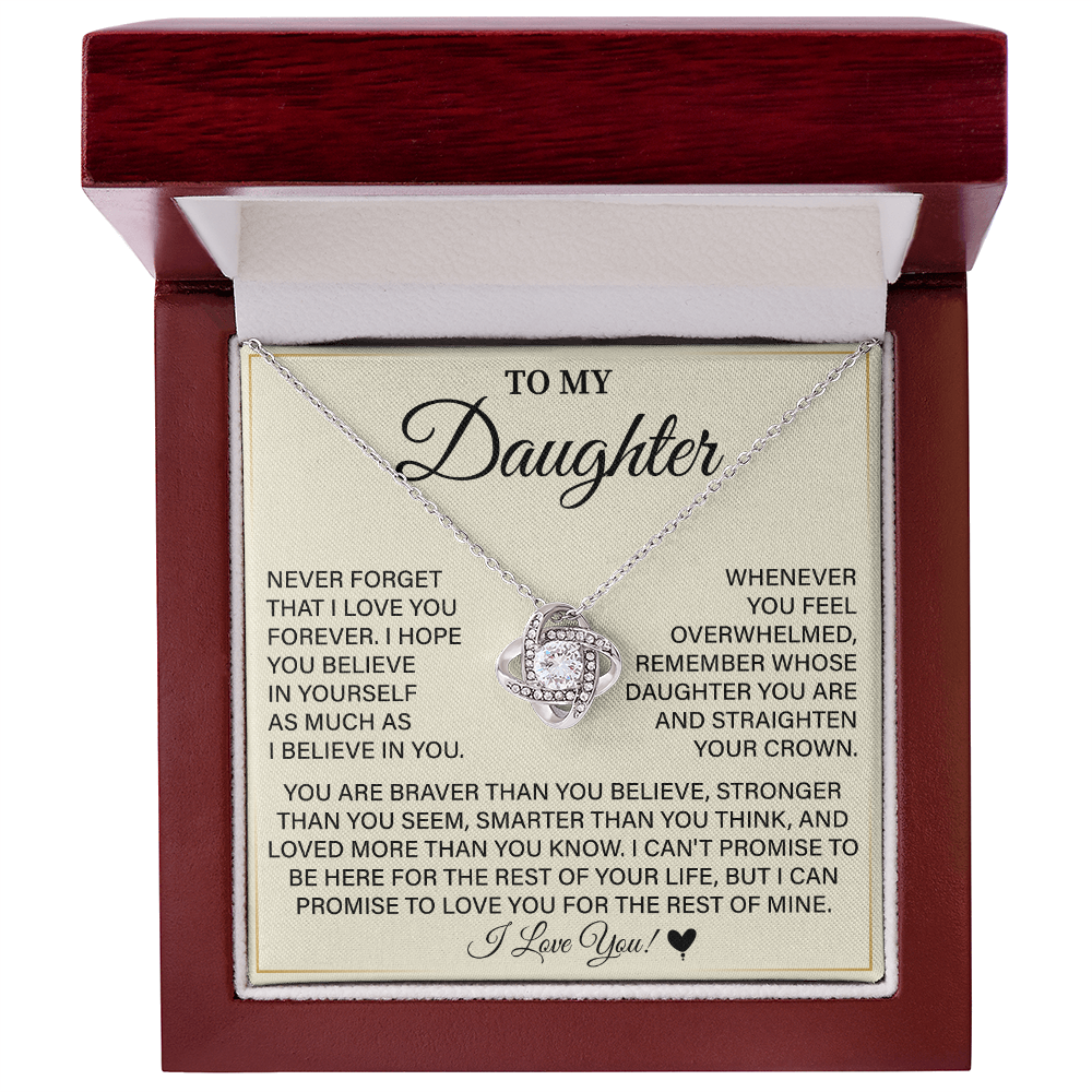 Necklace Gift for Daughter with Crown Message Card