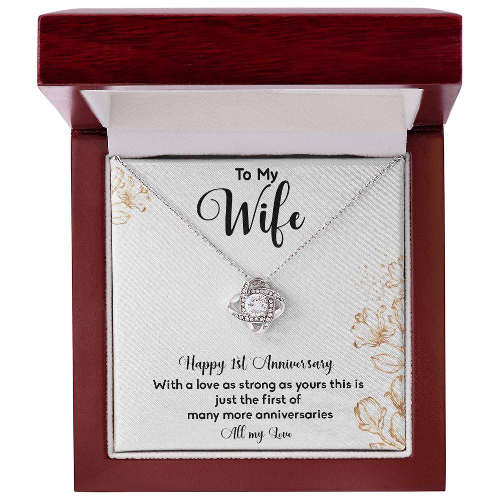 1st Anniversary Necklace Gift for Wife from Husband Message Card Box