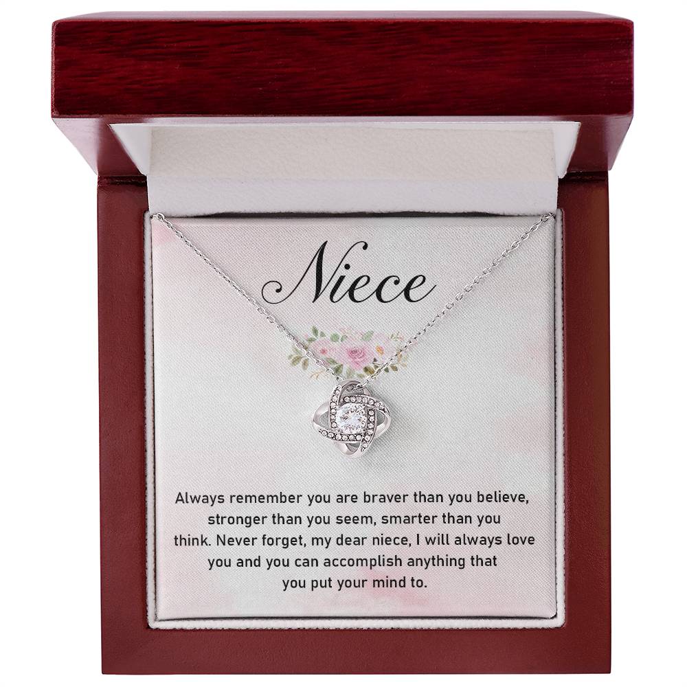 Inspirational Niece Necklace Gift – Encouragement Message Card