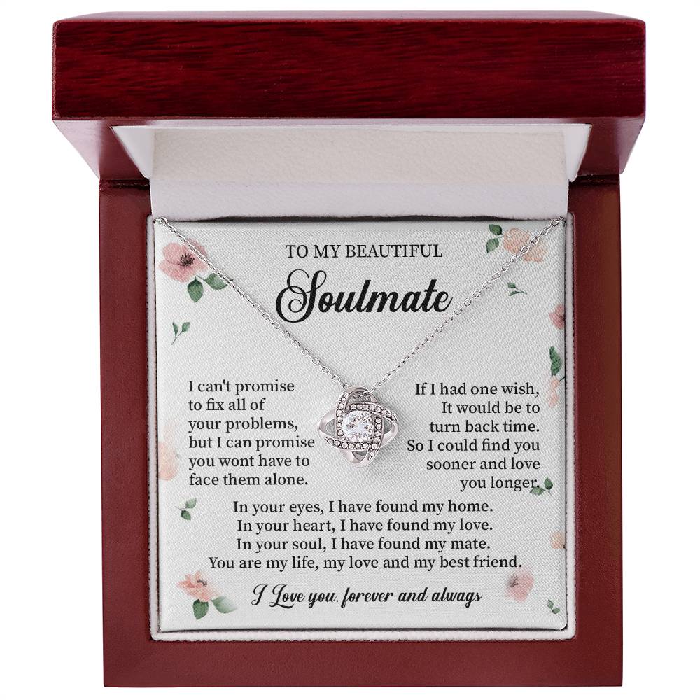 Soulmate Necklace Gift for Her with Message Card