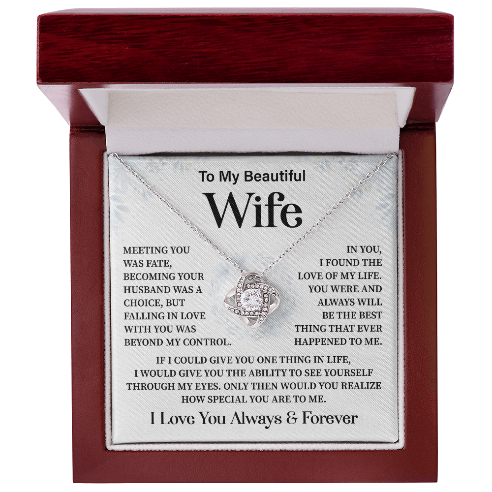To My Wife Necklace Gift With Romantic Card
