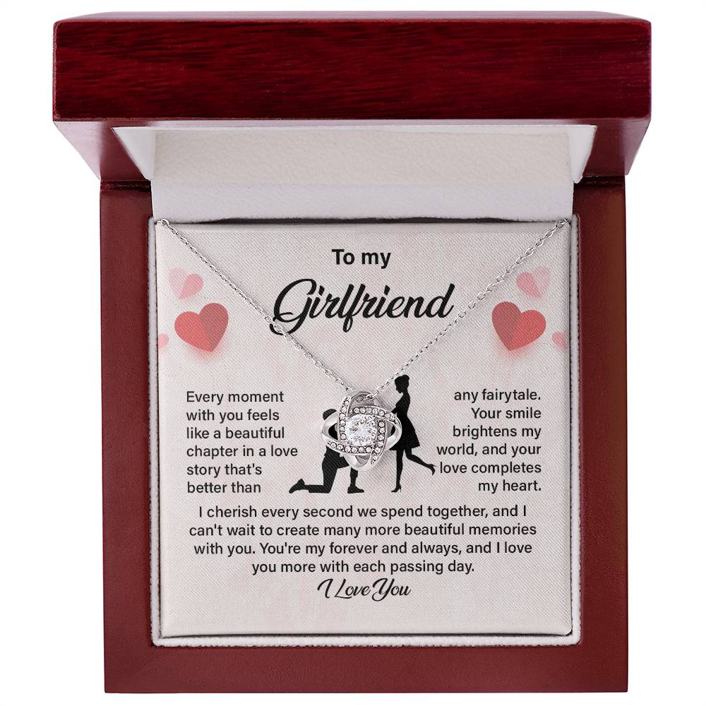Girlfriend Necklace Gift with Sweet Love Message Card