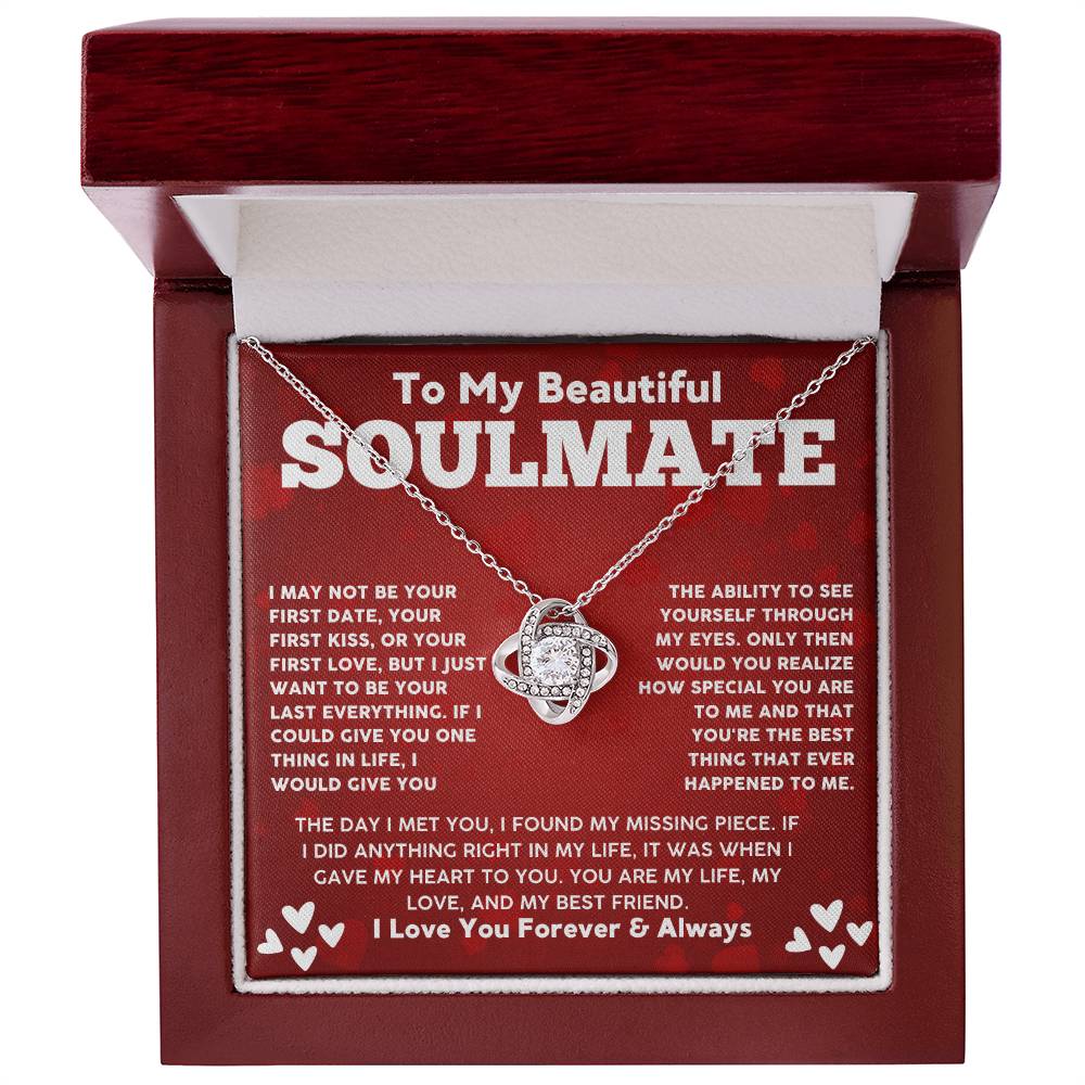 Soulmate Necklace Gift for Her with Message Card