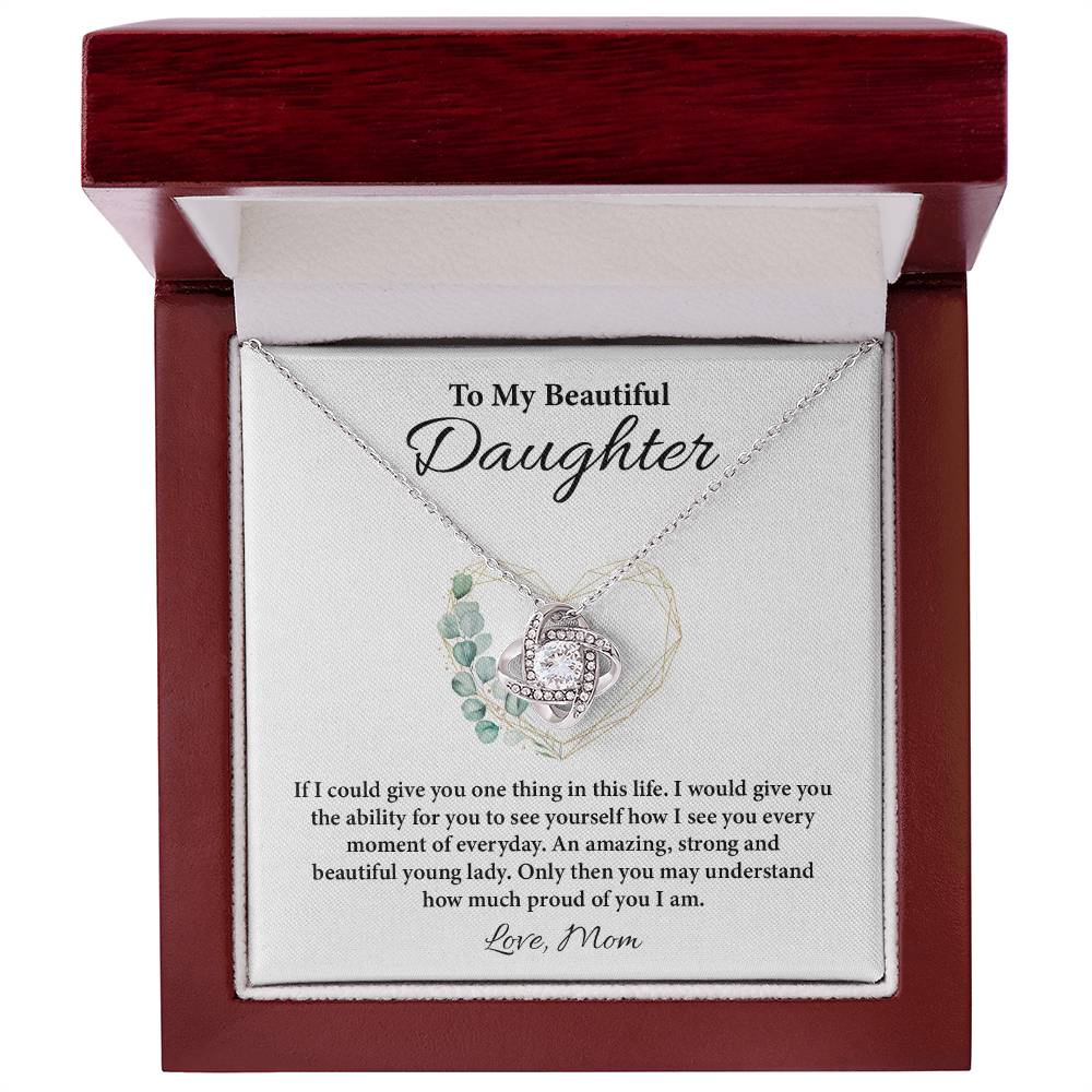 To My Daughter Necklace Gift from Mom Gift Box