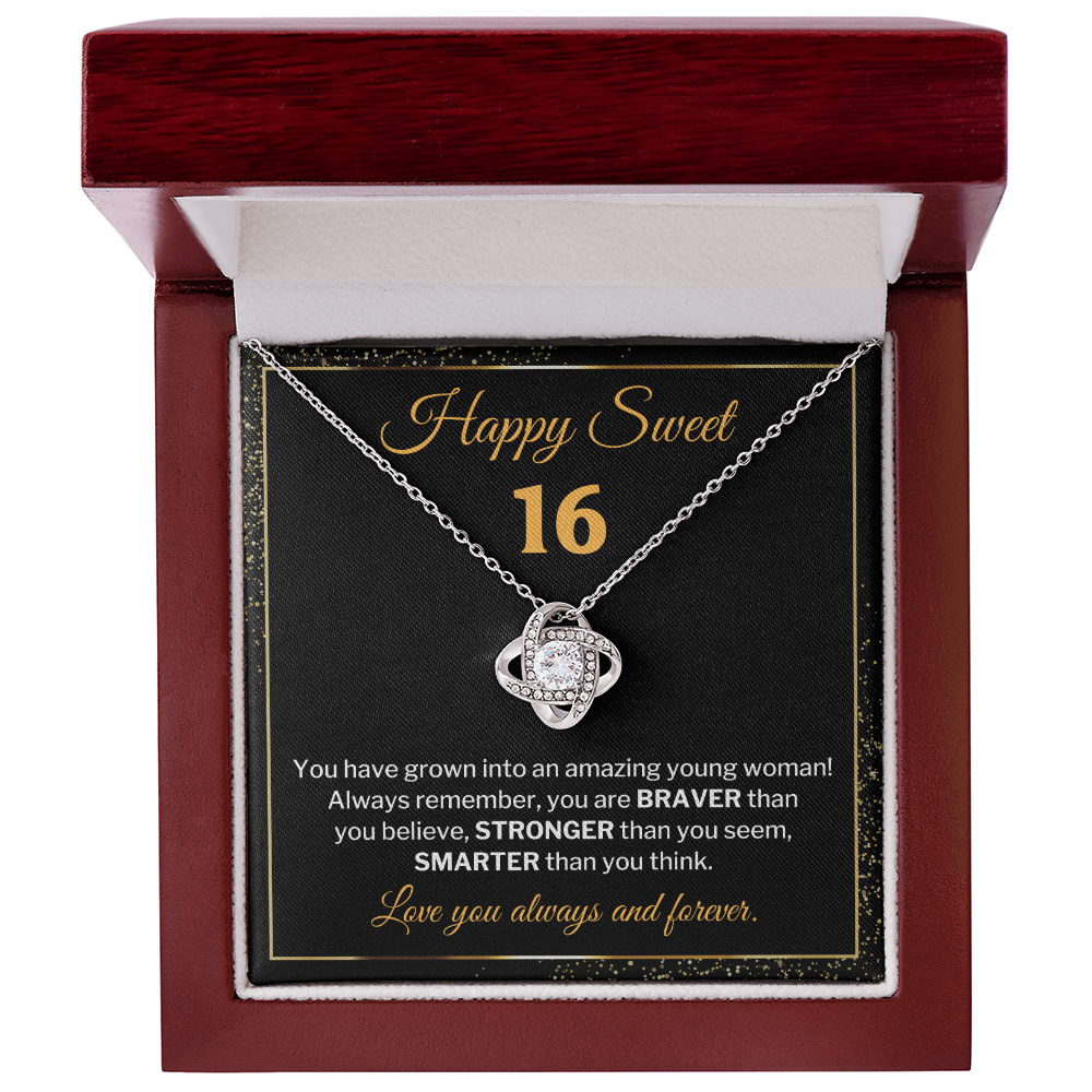 Sweet 16 Necklace Gift With Loving Message Card