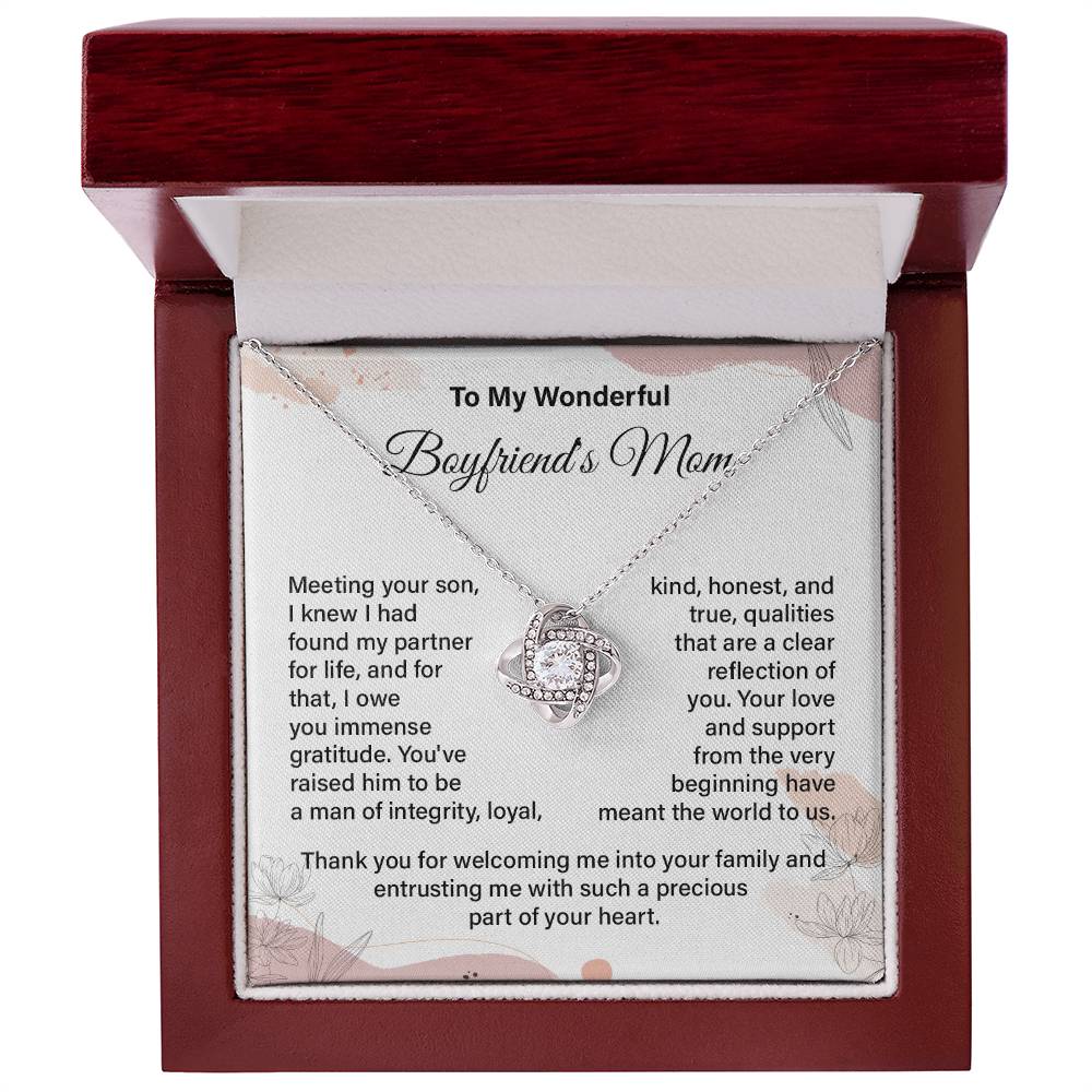 To My Wonderful Boyfriend's Mom, Thank You Gift For Boyfriend’s Mom Heartfelt Appreciation Gift Thoughtful Appreciation Necklace Best Love-filled Necklace Gift Best Mom Appreciation Gift Thank You Mom Necklace