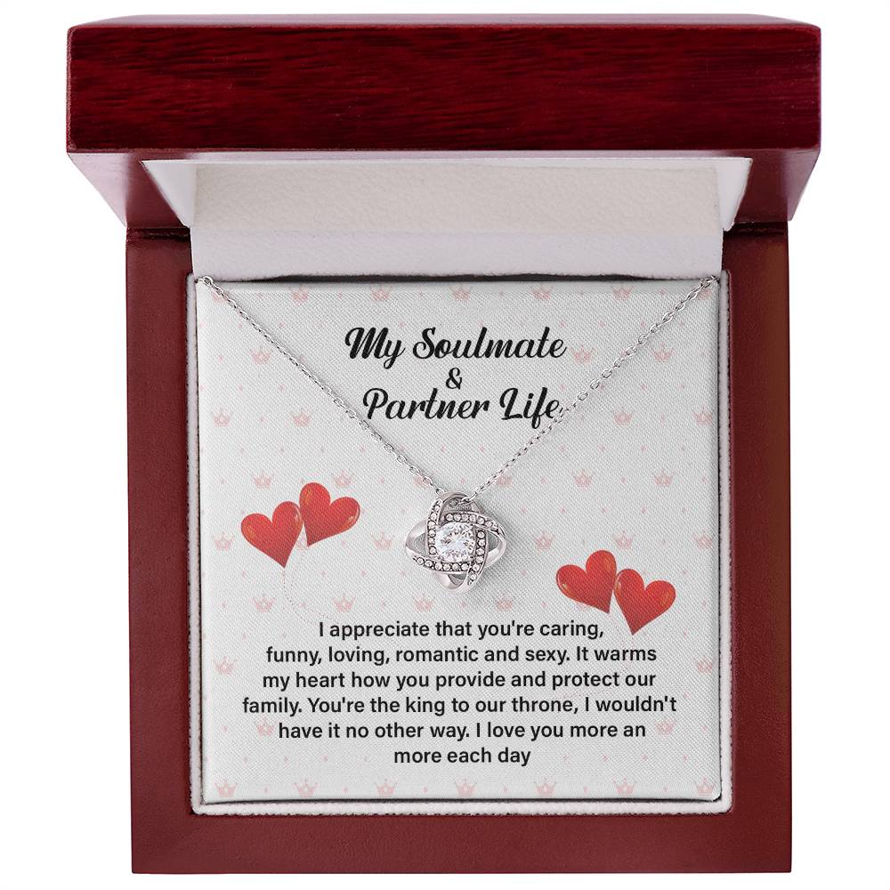Soulmate Partner Necklace for Husband with Love Quote