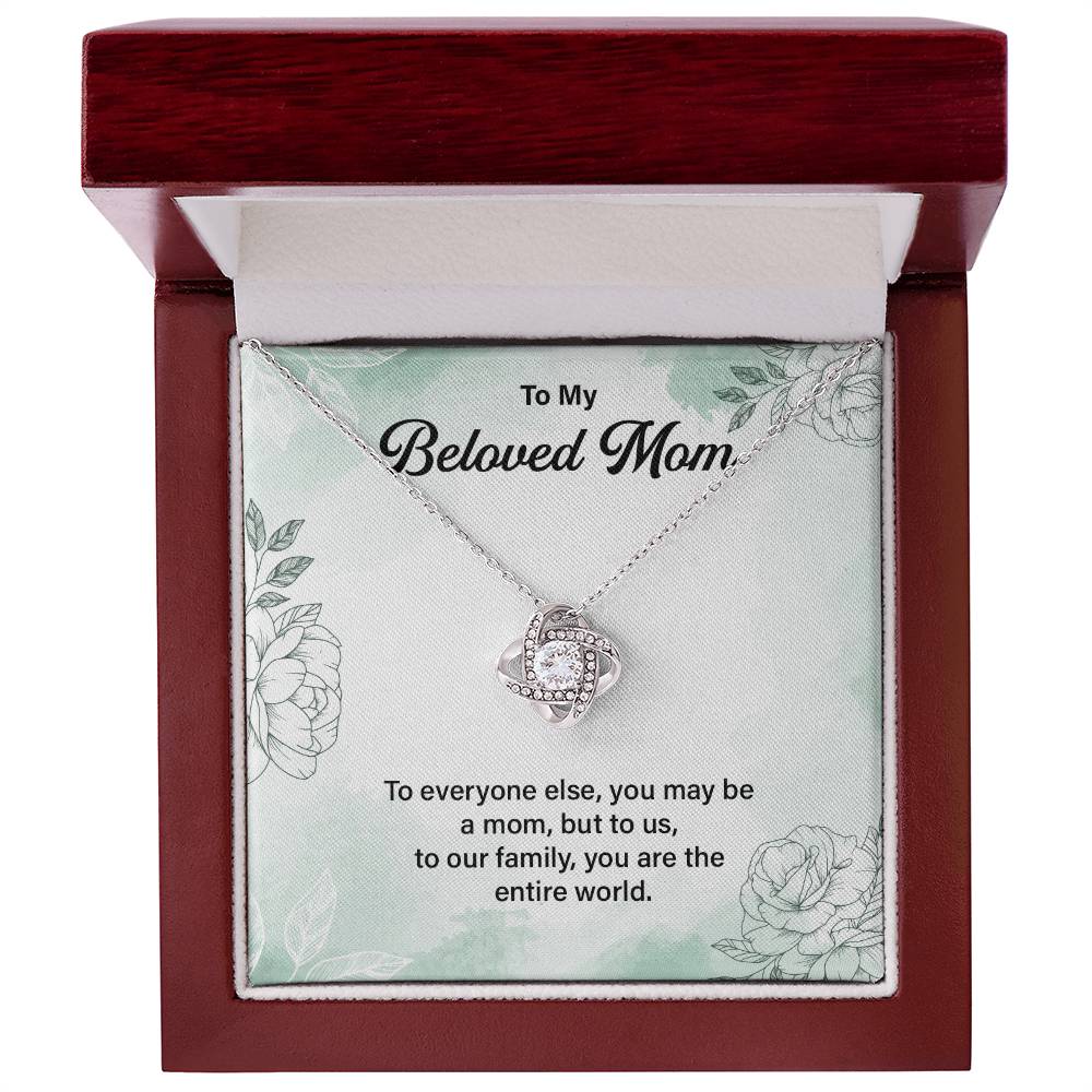 Beloved Mom Necklace Gift From Family With Message Card