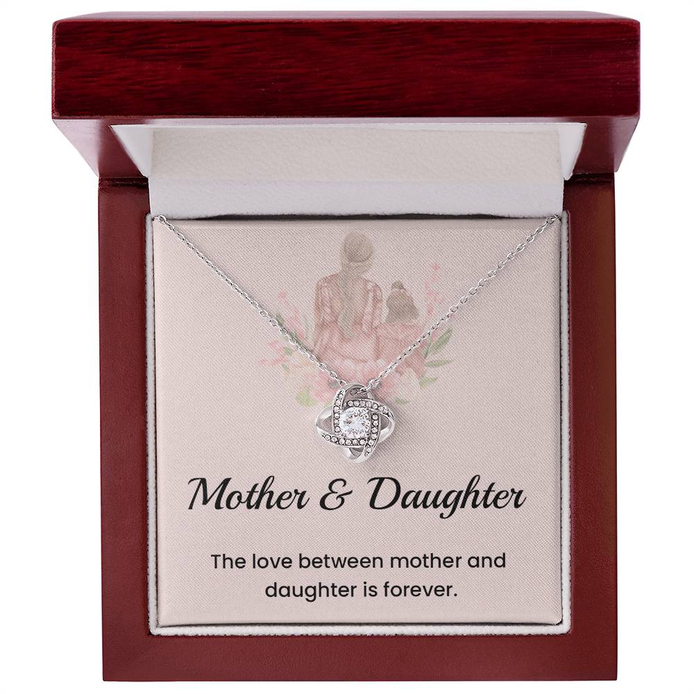 Mother & Daughter Necklace Gift – Forever Bond Floral Message