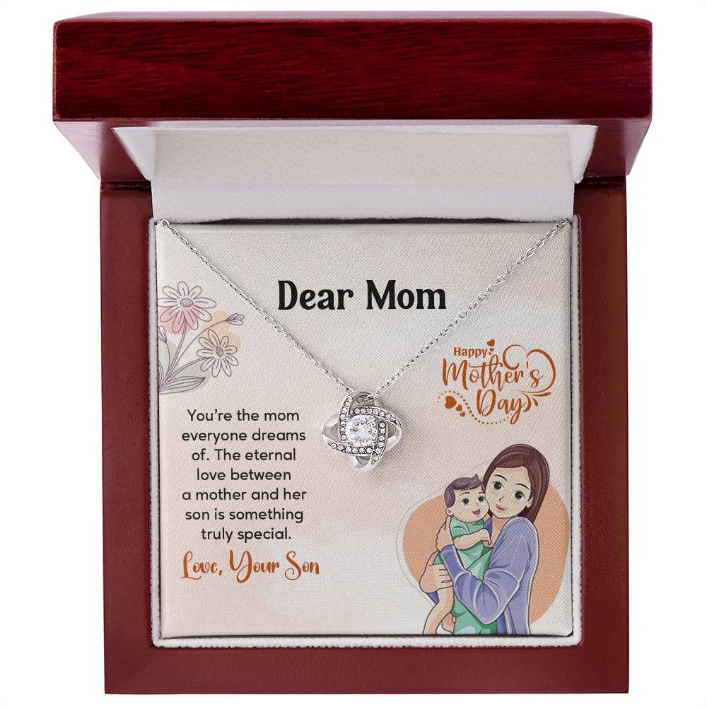 Dear Mom, Heartfelt Necklace For Love Loving Jewelry For Mother's Day Sentimental Necklace For Connection Loving Pendant For A Mother-son Bond Special Pendant Special Necklace Thoughtful Necklace For Love