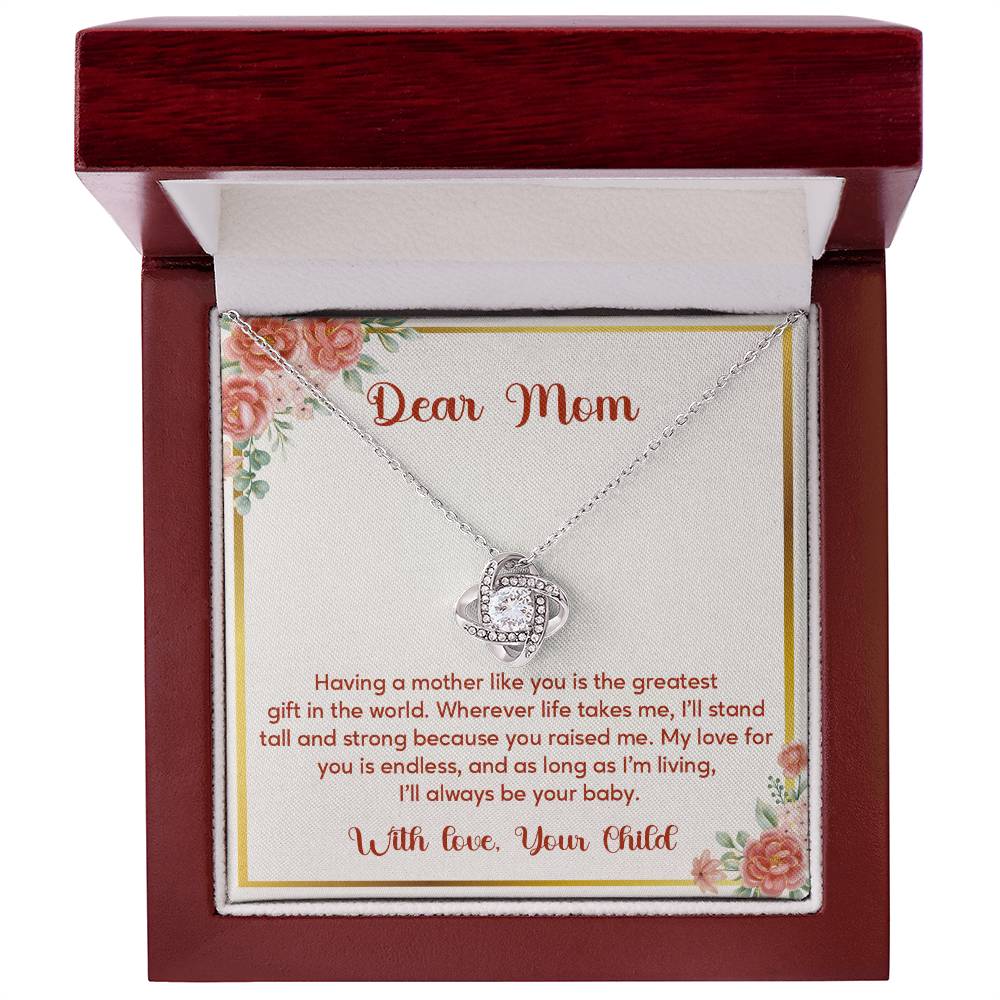 Dear Mom, Elegant Jewelry For A Cherished Bond Thoughtful Necklace For Love And Support Loving Pendant Sentimental Jewelry Loving Gift For A Cherished Heart Thank You Pendant Loving Pendant For Support Strong Jewelry For Her