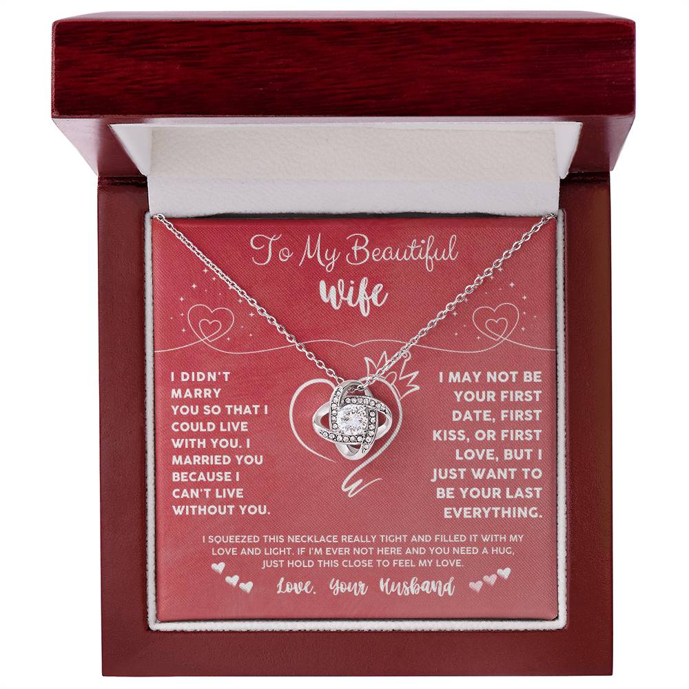 Wife Necklace Gift from Husband with Love Message Card