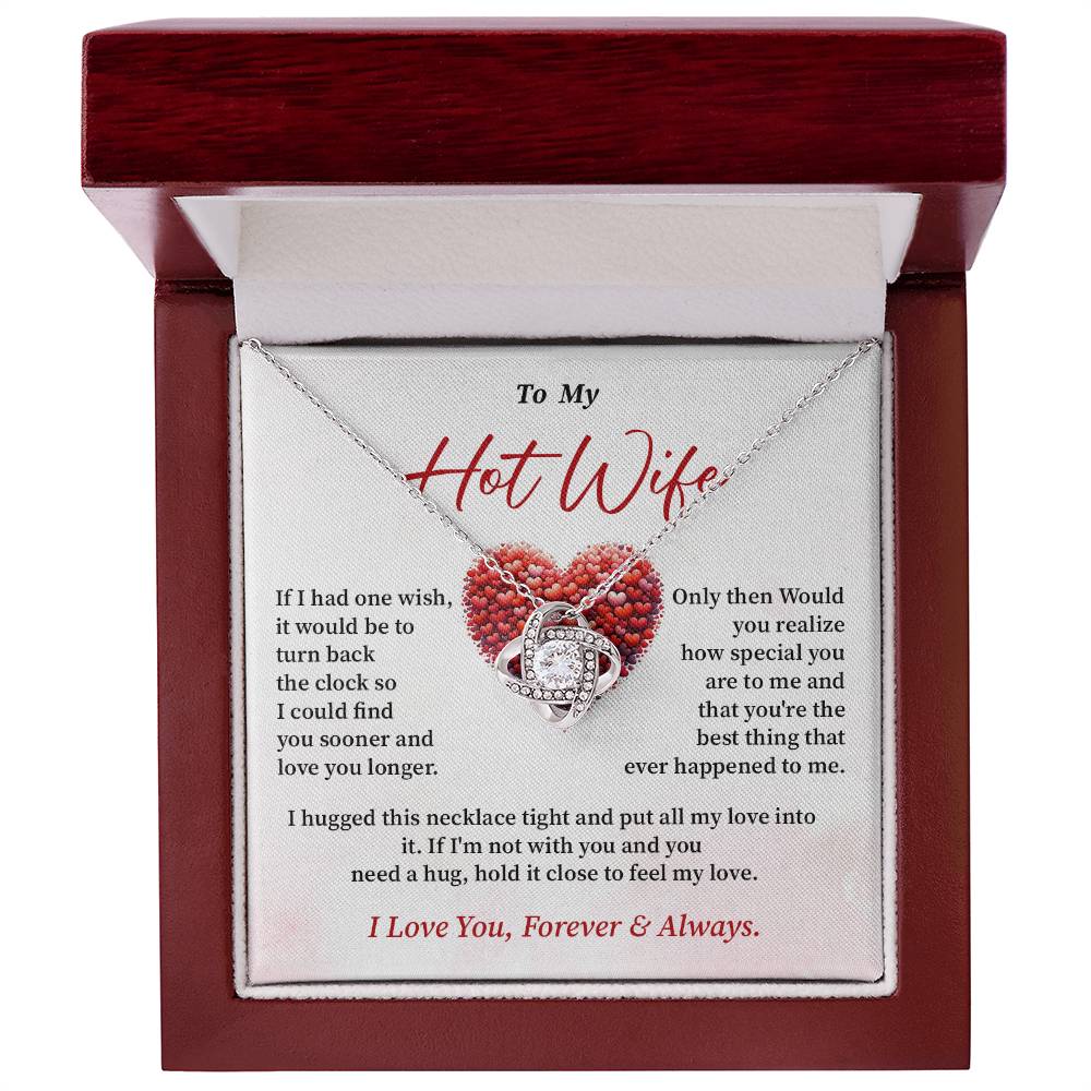 To My Hot Wife Necklace Gift From Husband with Romantic Message Card